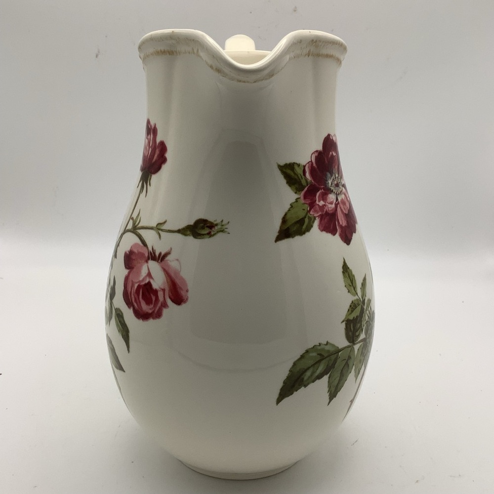 Lenox Accoutrements Pitcher with Red and Green Floral Design - Picture 8 of 14